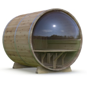 Barrel Sauna for 7 people outdoors