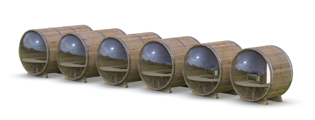 Panoramic baril sauna