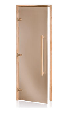 Porte Sauna vitre bronze avec 3 charnières