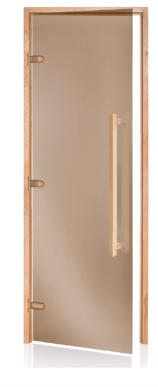 Sauna Door with Long Handle - Bronze Glass